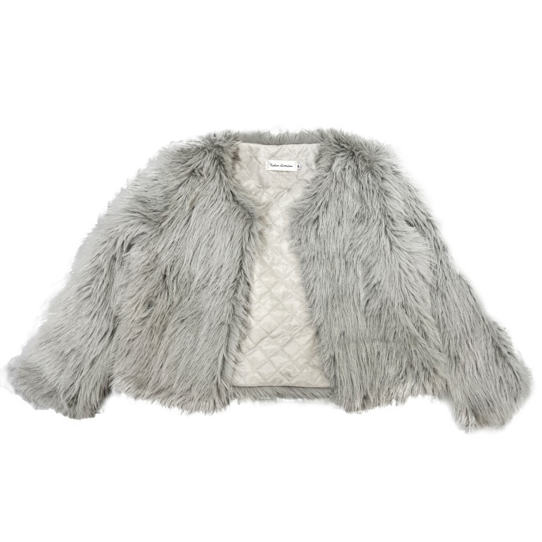 【海麗娜】韓版毛絨皮草外套 仿狐狸毛 短版上衣 毛衣外套 典雅純色V領寬鬆休閒百搭開衫衣 外套女【A2116】-細節圖6