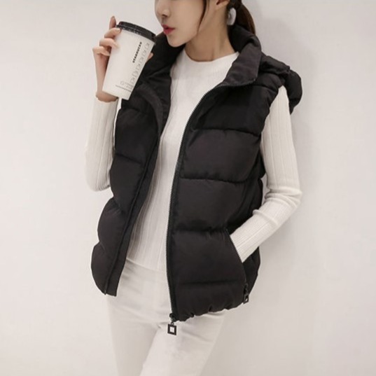 【限時購】【海麗娜】羽絨棉背心 連帽背心 羽絨棉馬甲 短版背心 麵包服 抗寒保暖修身顯瘦百搭背心【A2101】-規格圖8