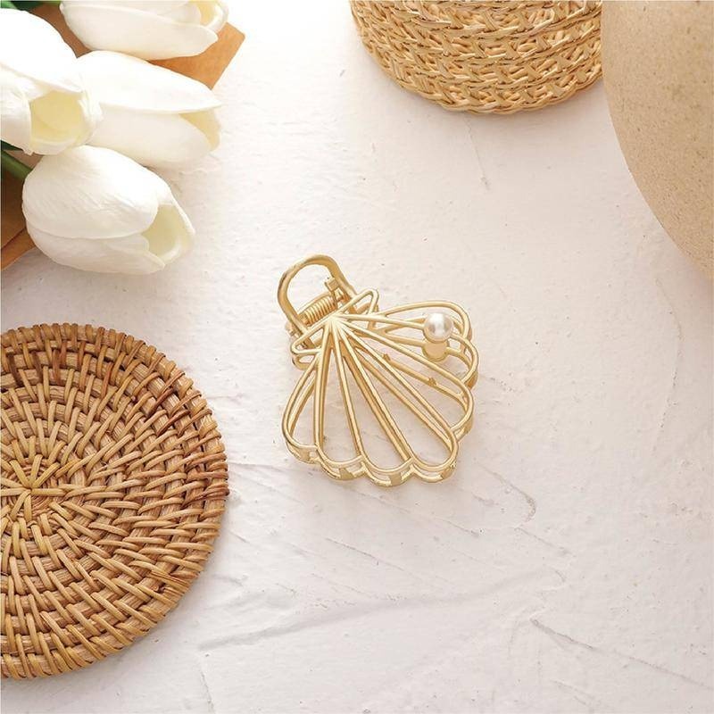 【Helena】復古小仙女極簡金色金屬爪夾 鯊魚夾 抓夾 洗澡髮夾 髮夾 髮飾 頭飾 配飾 生活用品【D51】-細節圖6