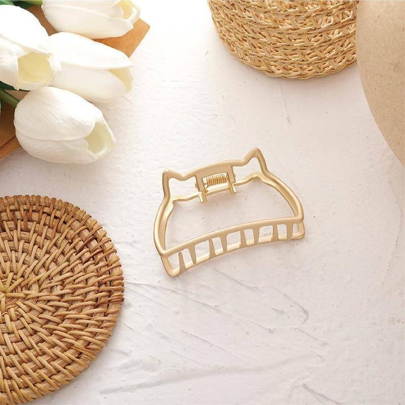 【Helena】復古小仙女極簡金色金屬爪夾 鯊魚夾 抓夾 洗澡髮夾 髮夾 髮飾 頭飾 配飾 生活用品【D51】-細節圖7