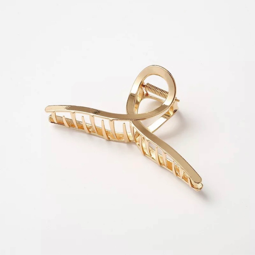 【Helena】復古小仙女極簡金色金屬爪夾 鯊魚夾 抓夾 洗澡髮夾 髮夾 髮飾 頭飾 配飾 生活用品【D51】-規格圖9