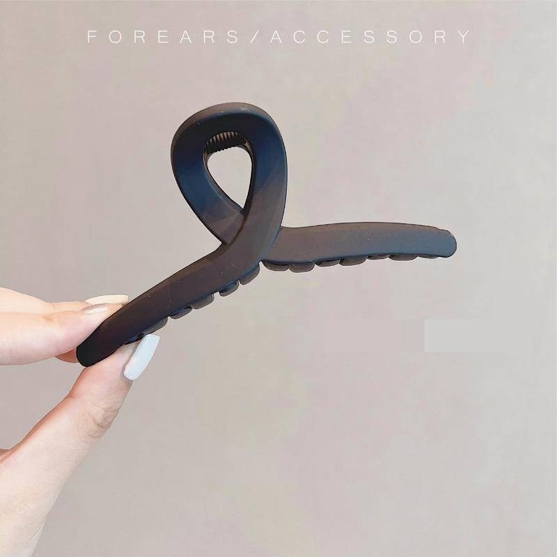 【Helena】磨砂交叉鯊魚夾 抓夾 大號抓夾 髮飾 霧面抓夾 夾子 鯊魚夾 盤髮夾 固定頭髮夾子【D75】-細節圖5