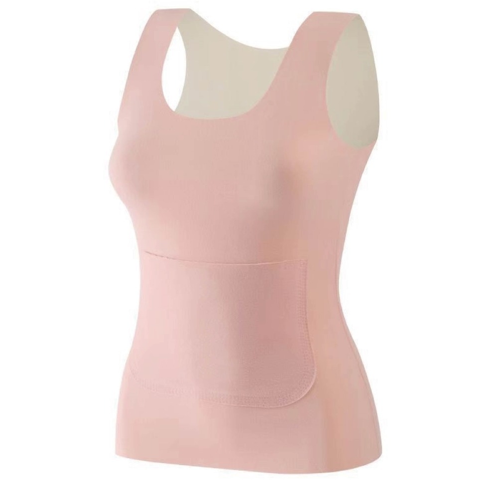 【海麗娜】發熱雙兜背心 口袋保暖內衣 發熱衣 德絨雙面磨毛修身顯瘦打底衫 暖宮護腰 背心女 女裝【A2207】-細節圖9