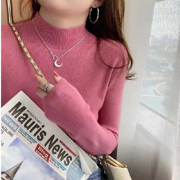 【Helena】柔美色系半高領針織上衣 長袖上衣 秋冬韓系休閒百搭柔軟立領針織衫 韓國韓系女裝 女生衣著【A2144】-規格圖8