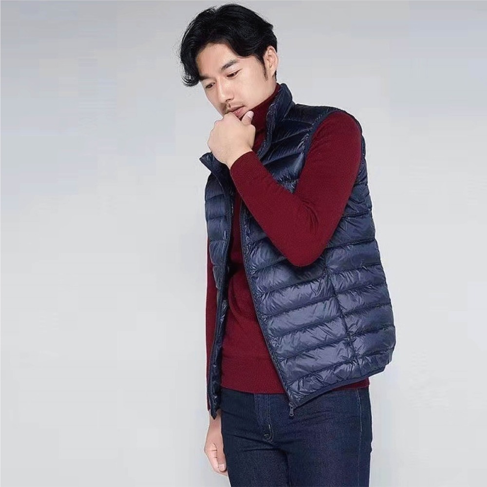 【Helena】立領棉服背心 馬甲 外套 輕薄背心 防風外套 素色大尺碼抗寒保暖百搭背心 男款背心 【A61】-細節圖3