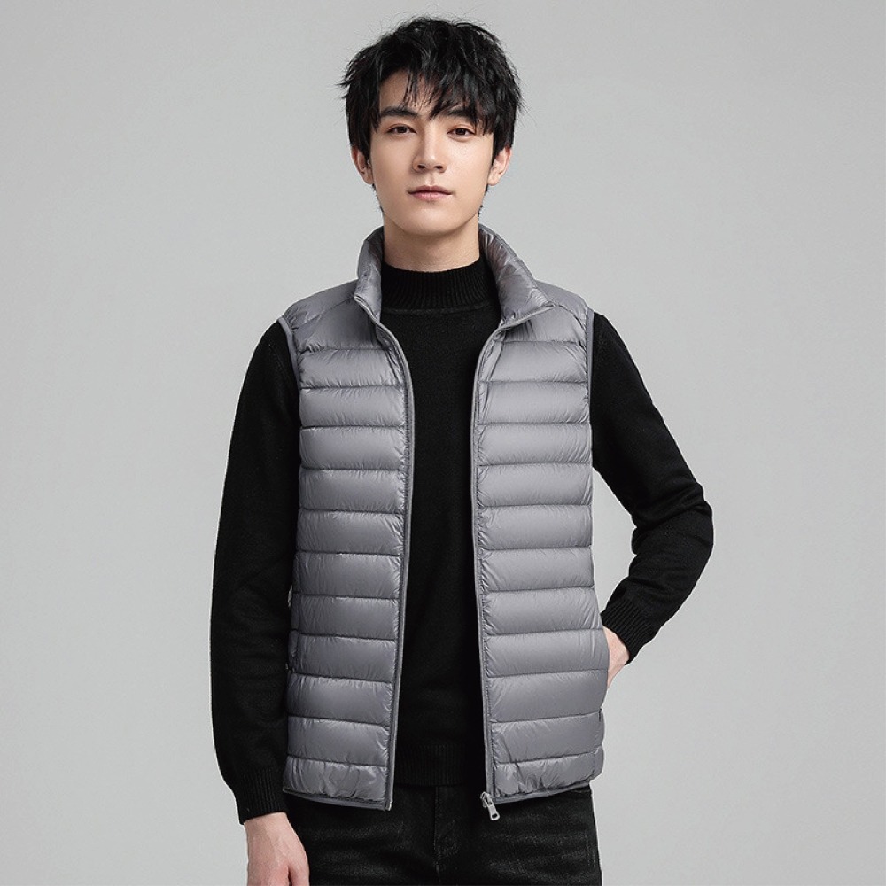 【Helena】立領棉服背心 馬甲 外套 輕薄背心 防風外套 素色大尺碼抗寒保暖百搭背心 男款背心 【A61】-細節圖7