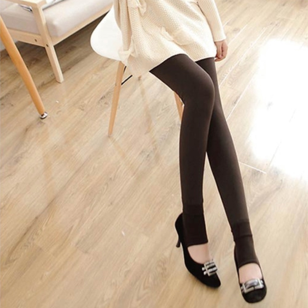 【Helena】珍珠絨打底褲 保暖褲 踩腳褲襪 發熱褲 內刷毛長褲 九分褲 加絨加厚顯瘦百搭內搭褲 褲子女 【D98】-細節圖8