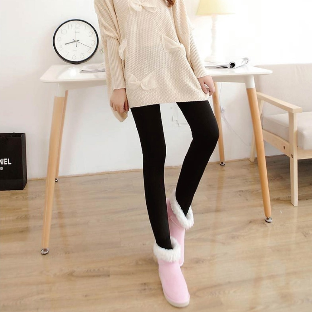 【海麗娜】珍珠絨打底褲 保暖褲 踩腳褲襪 發熱褲 內刷毛長褲 九分褲 加絨加厚顯瘦百搭內搭褲 褲子女 【D98】-細節圖7