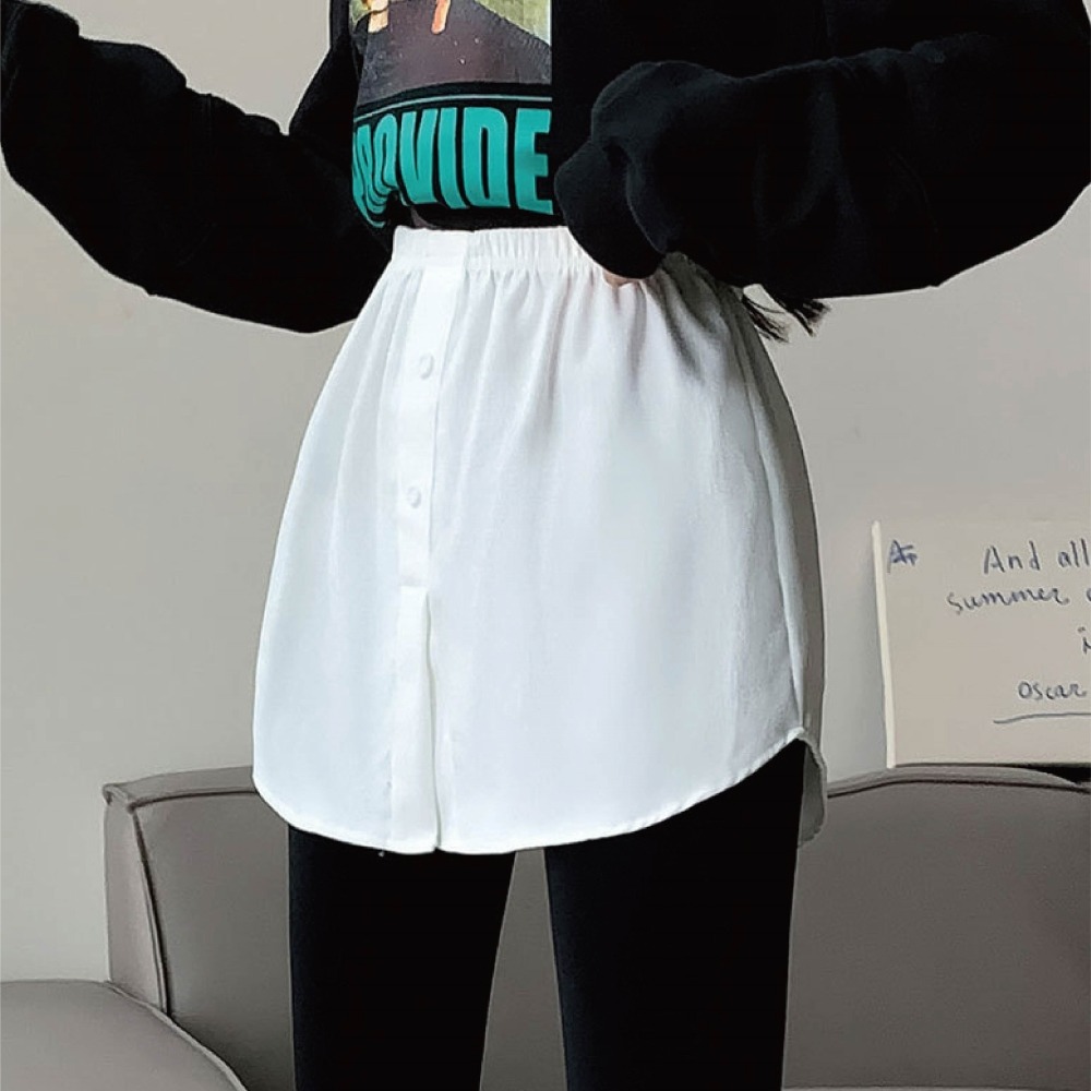 【Helena】百搭疊穿衛衣打底神器 襯衫下擺 內搭神器 假兩件裙襬 衛衣打底裙 內搭襯裙 遮屁裙【C1228】-細節圖5