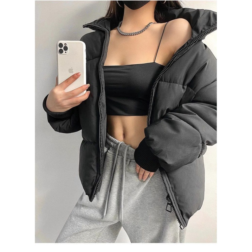 【7-ELEVEN門市團購】立領短款麵包外套 韓版鋪棉外套 羽絨棉外套 保暖寬鬆外套 棉衣 防風抗寒外套【A2234】-細節圖6