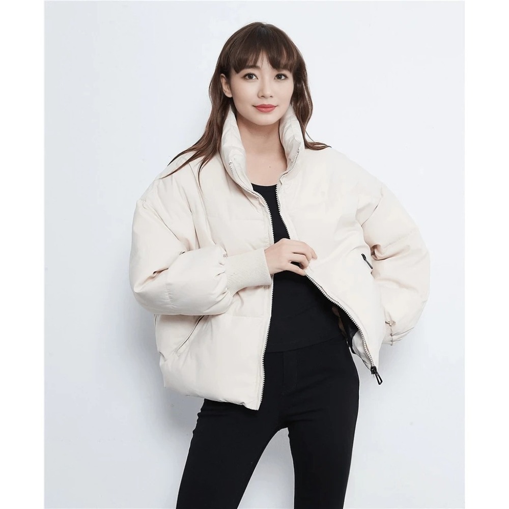 【限時購】【海麗娜】立領短款麵包外套 韓版鋪棉外套 羽絨棉外套 保暖寬鬆外套 棉衣 防風抗寒外套【A2234】-細節圖10