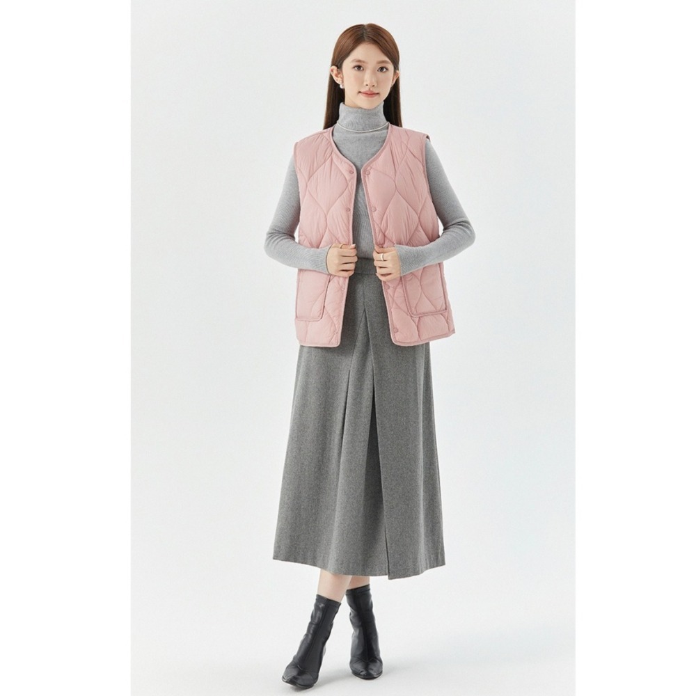 【Helena】圓領加絨加厚保暖馬甲 外搭背心外套 大尺碼馬甲 馬甲外套 大口袋 秋冬季 背心女 女裝【A2237】-細節圖7