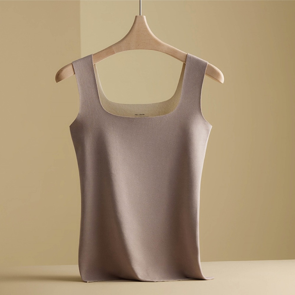 【Helena】德絨保暖無痕背心 發熱衣 內搭衣 方領背心 無袖上衣 加絨加厚修身打底衣 背心女【A2221】-規格圖9