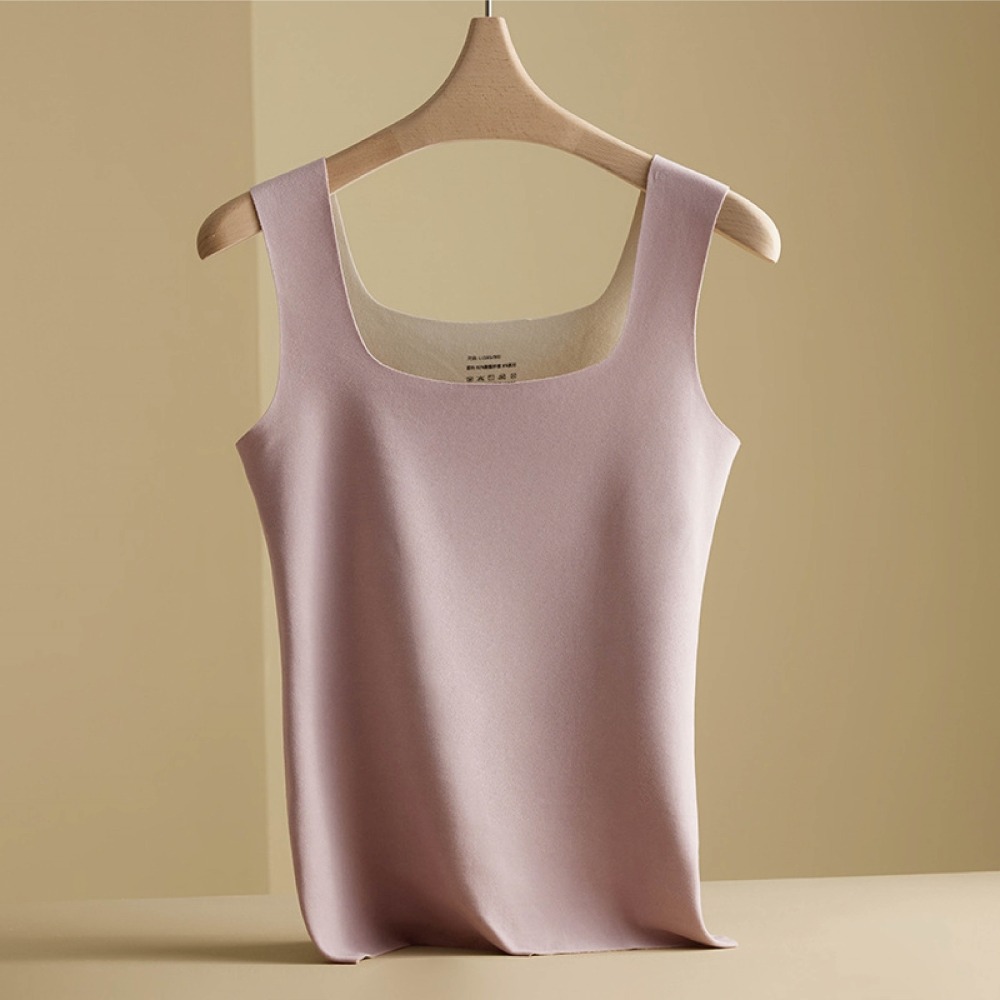 【Helena】德絨保暖無痕背心 發熱衣 內搭衣 方領背心 無袖上衣 加絨加厚修身打底衣 背心女【A2221】-規格圖9