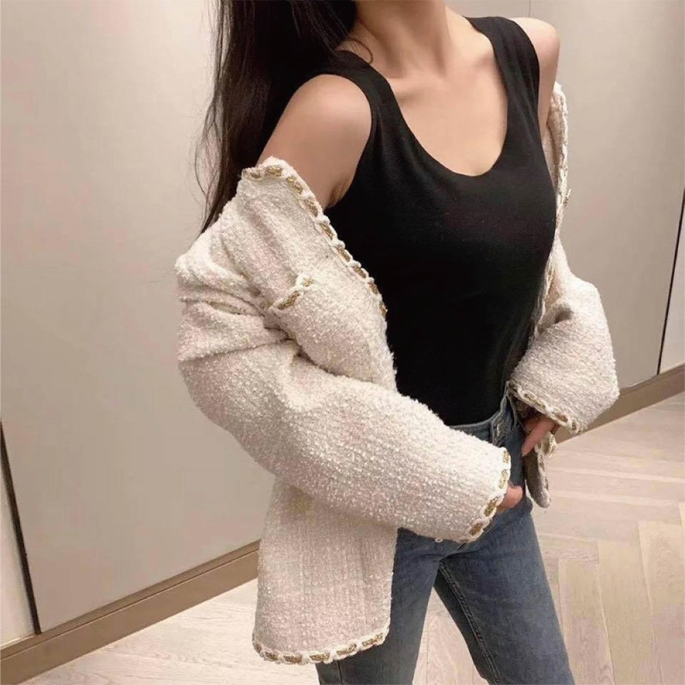 【Helena】雙面德絨U領暖暖背心 保暖內衣 發熱衣 海鷗領 磨毛背心 小可愛 韓版圓領背心 上衣女【A2226】-細節圖5