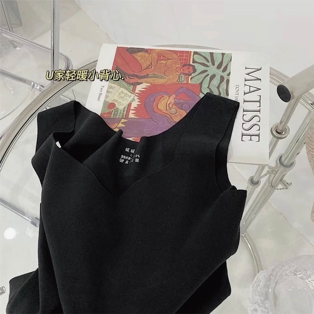 【Helena】雙面德絨U領暖暖背心 保暖內衣 發熱衣 海鷗領 磨毛背心 小可愛 韓版圓領背心 上衣女【A2226】-規格圖9