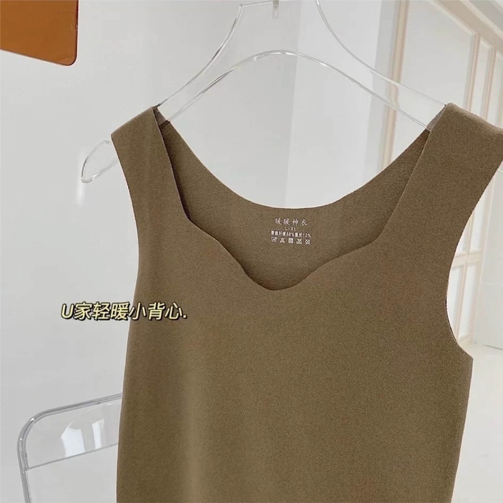 【Helena】雙面德絨U領暖暖背心 保暖內衣 發熱衣 海鷗領 磨毛背心 小可愛 韓版圓領背心 上衣女【A2226】-規格圖9