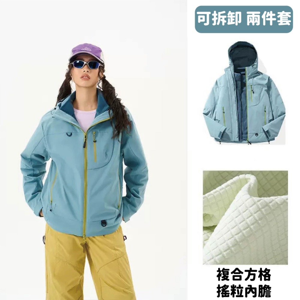 【Helena】衝鋒衣外套 防風外套 登山服 連帽外套 防水 可拆卸風衣 三合一外套 女裝 外套女【A2277】-規格圖8