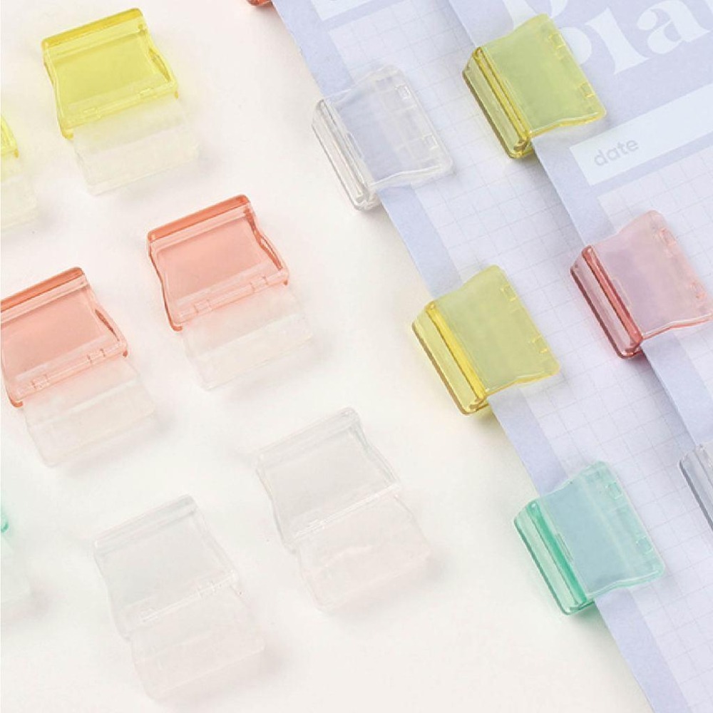 【海麗娜】糖果色推推夾 無痕推推夾 萬用推推夾 推夾器 固定夾 票據夾 文件夾子 文件收納 小夾子 生活小物【P10】-細節圖3