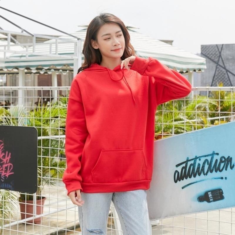 【海麗娜】韓版加絨連帽衛衣 學生衛衣 長袖上衣 帽T T恤 多色寬鬆慵懶風大碼下半身失蹤衛衣 上衣女【A24】-細節圖7