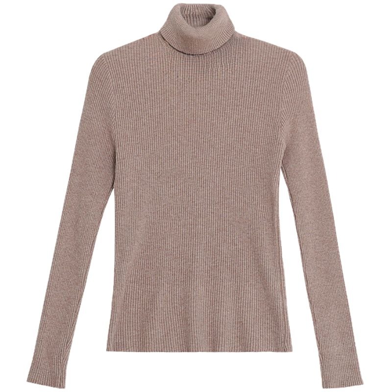 【海麗娜】針織高領長袖上衣 大尺碼親膚彈性打底衫 內搭毛衣  顯瘦素色修身韓版發熱保暖秋冬貼身坑條百搭【A2293】-規格圖9