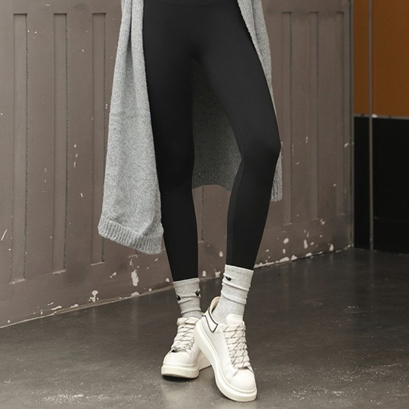 【海麗娜】羊羔絨鯊魚褲 嬰兒絨高腰內搭褲 加絨彈力打底褲 瑜伽褲 長褲 顯瘦保暖緊身提臀收腹韓版防寒運動【C243】-細節圖6