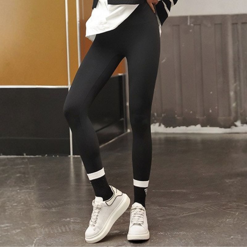 【海麗娜】羊羔絨鯊魚褲 嬰兒絨高腰內搭褲 加絨彈力打底褲 瑜伽褲 長褲 顯瘦保暖緊身提臀收腹韓版防寒運動【C243】-細節圖8