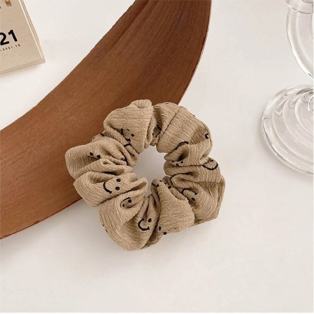 【門市激勵案】【海麗娜】韓版微笑髮圈 五組賣場大腸圈 頭飾 髮飾 ins風 笑臉髮圈【D34】-細節圖4