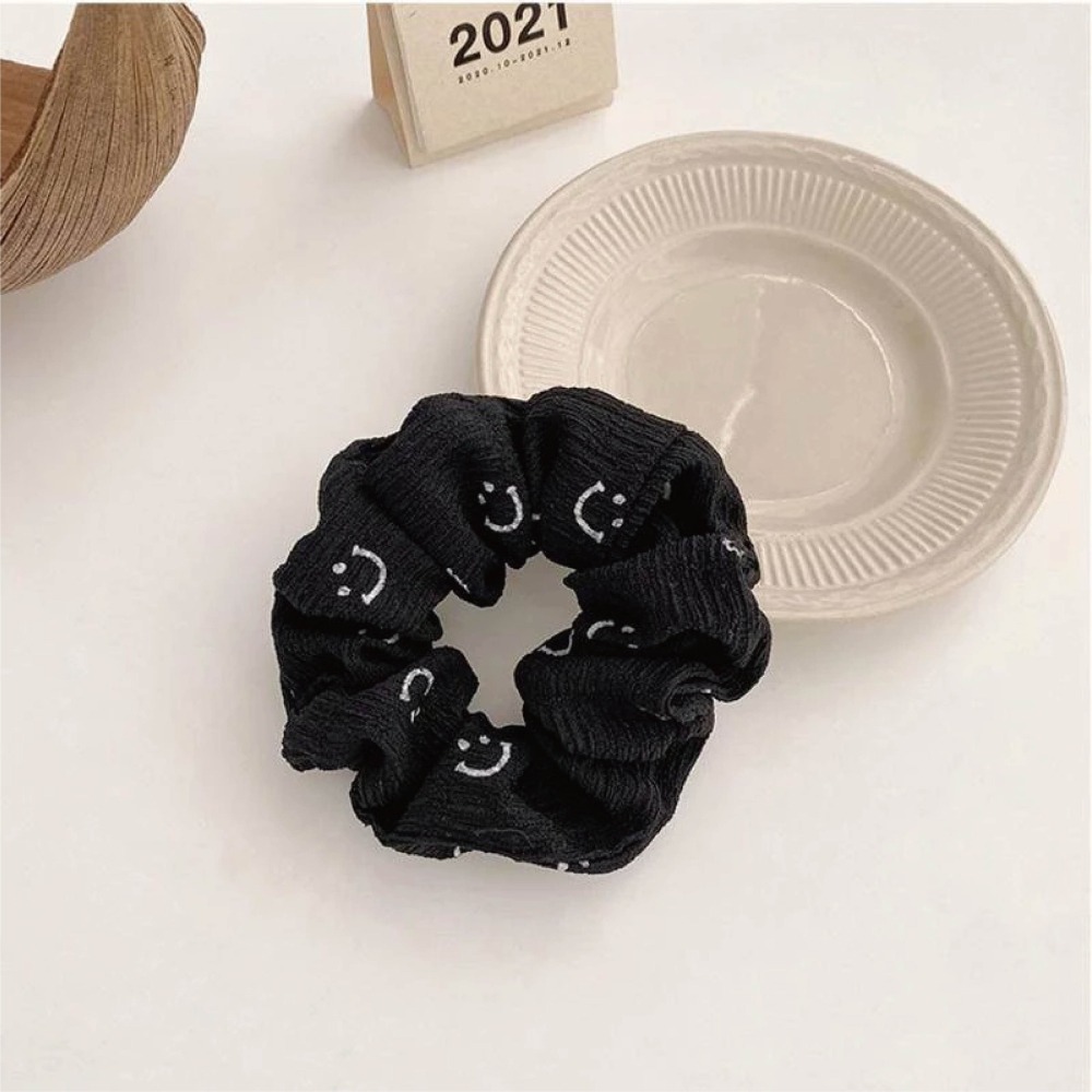 【門市激勵案】【海麗娜】韓版微笑髮圈 五組賣場大腸圈 頭飾 髮飾 ins風 笑臉髮圈【D34】-細節圖6