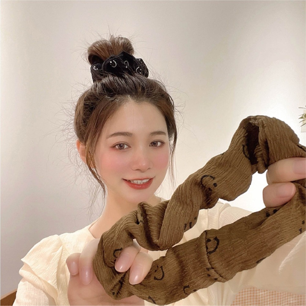 【門市激勵案】【海麗娜】韓版微笑髮圈 五組賣場大腸圈 頭飾 髮飾 ins風 笑臉髮圈【D34】-細節圖10