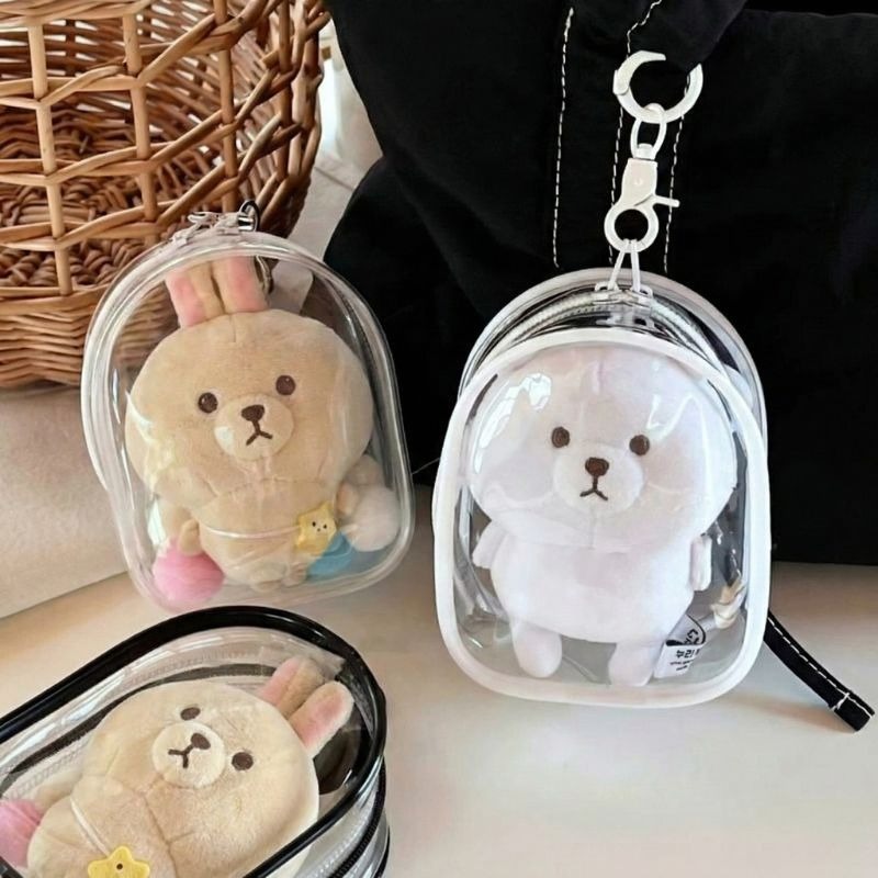 【海麗娜】10cm娃透明遛娃包 吊飾公仔娃包 娃娃盲盒痛包 曬娃包 外出包 娃娃收納公仔收納展示防塵掛件 【D147】-細節圖4