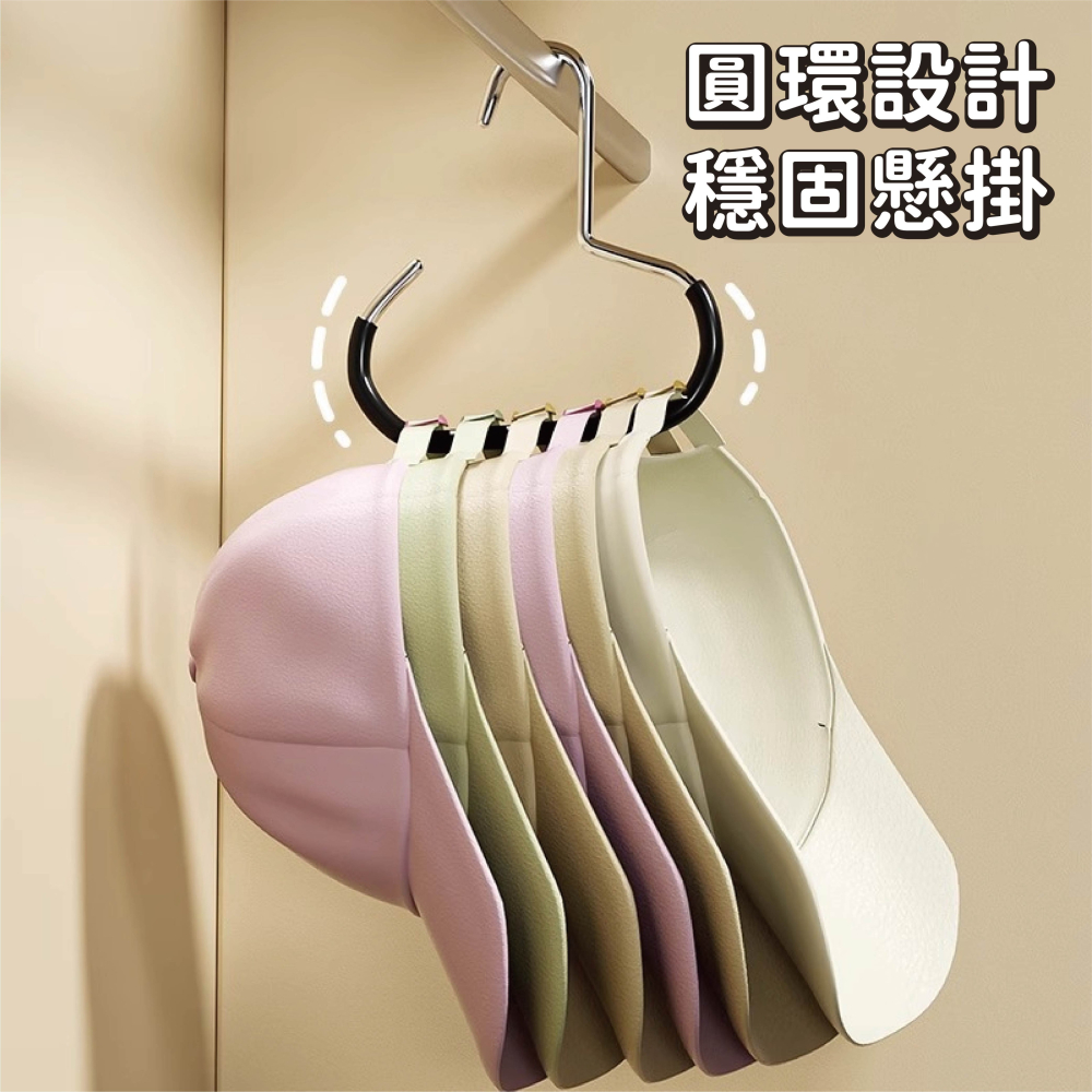 【海麗娜】帽子掛鉤 衣架 多功能衣架 圓環衣架 收納神器 防滑衣架 帽子收納 衣櫃掛鉤 生活小物【D160】-細節圖4