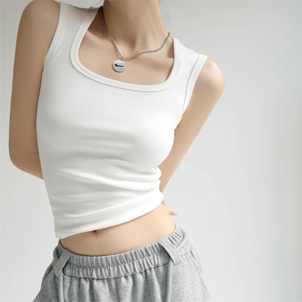 【限時購】【海麗娜】寬肩帶方領背心 無袖背心 小背心 遮副乳 西裝內搭 修身顯瘦百搭上衣 背心女 女裝【A1202】-細節圖2