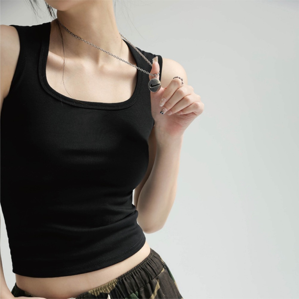 【限時購】【海麗娜】寬肩帶方領背心 無袖背心 小背心 遮副乳 西裝內搭 修身顯瘦百搭上衣 背心女 女裝【A1202】-規格圖10