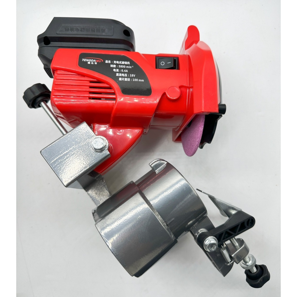 鋰電磨鏈機 通用牧田18V插腳 充電式桌上型磨鏈機 鋰電台式磨鏈機 鏈條打磨機(不含電池)-細節圖3