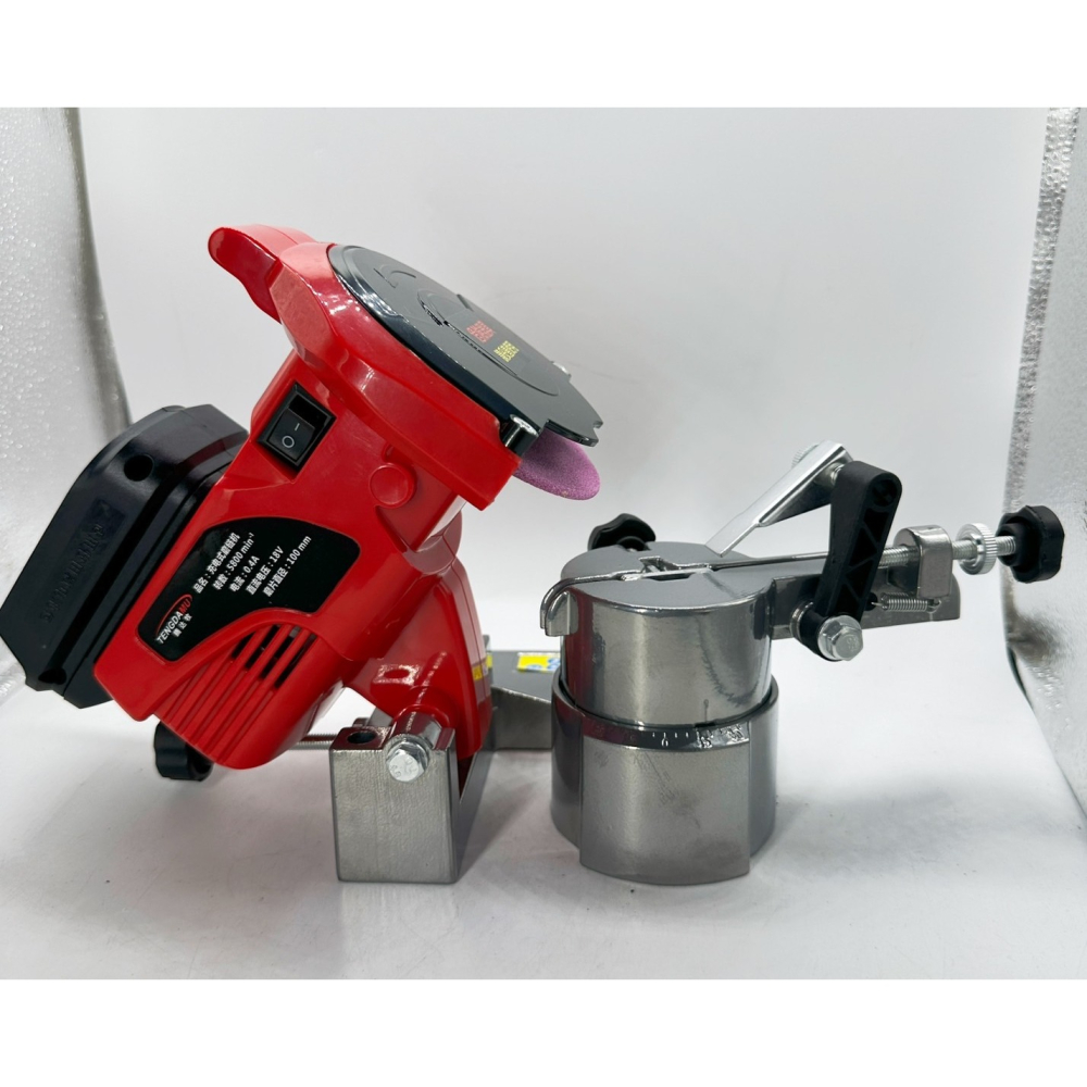 鋰電磨鏈機 通用牧田18V插腳 充電式桌上型磨鏈機 鋰電台式磨鏈機 鏈條打磨機(不含電池)-細節圖6