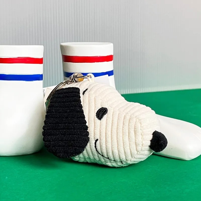 BON TON TOYS｜Snoopy史努比燈芯絨鑰匙圈-奶油 4.5cm-細節圖7