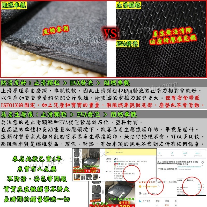 【NIUI SHOP】汽車座椅保護墊【加長加厚牛津布款】防刮墊 防磨墊 止滑墊 安全座椅保護墊 兒童座椅防磨墊 A1-細節圖8