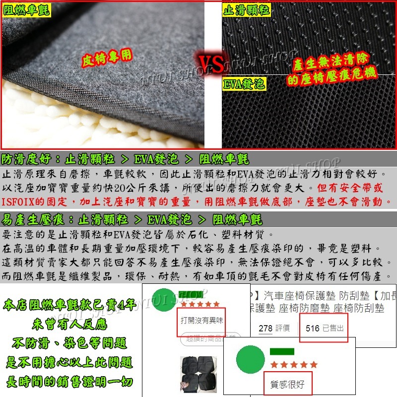 【NIUI SHOP】汽車座椅保護墊 防刮墊【加長皮革款】防磨墊 防壓墊 止滑墊 安全座椅保護墊 座椅防磨墊 A1-細節圖5