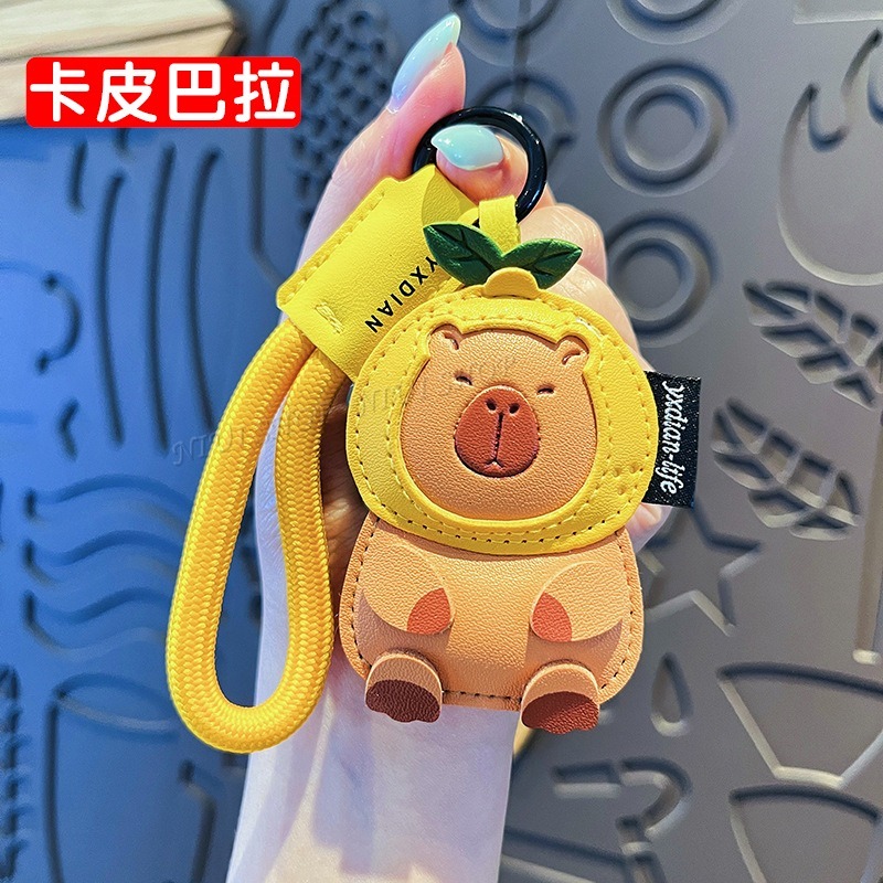 【NIUI SHOP】吊飾 鑰匙圈 吊牌 皮革鑰匙圈 貓咪 哈士奇 卡皮巴拉 立體皮革吊飾 皮革掛件 高質感手作 A1-規格圖7