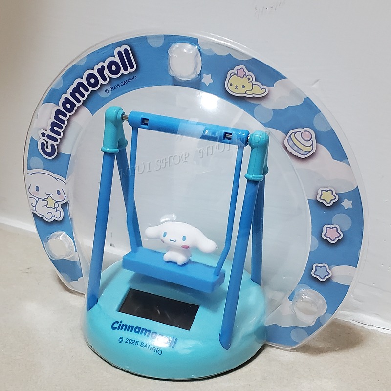 【NIUI SHOP】三麗鷗 太陽能盪鞦韆 酷洛米 大耳狗【正版授權】太陽能動力 可動公仔 擺件 裝飾公仔 A1-細節圖5