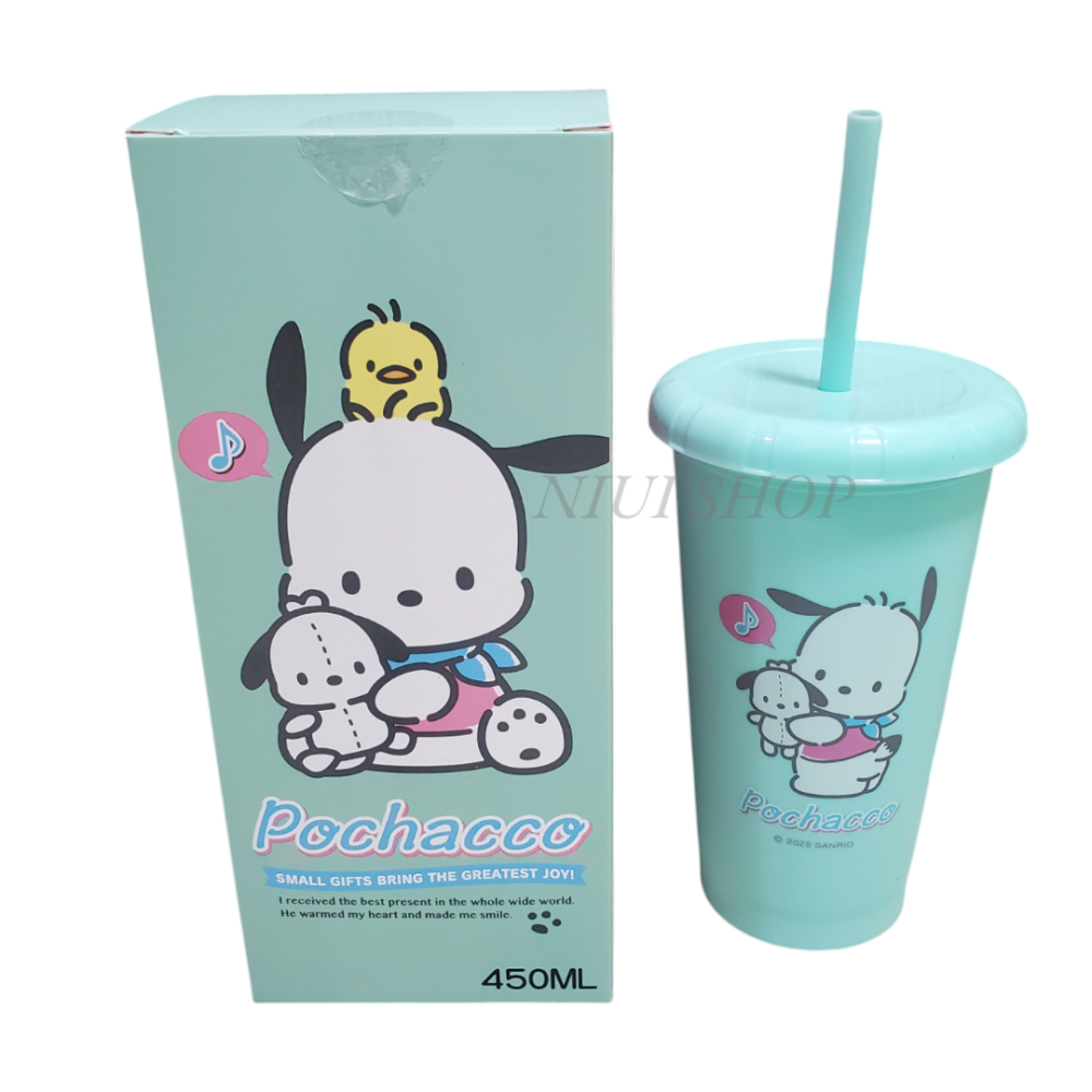 【NIUI SHOP】三麗鷗大耳狗吸管水杯 兒童水杯冷水杯450ml水杯 吸管杯B1-細節圖2