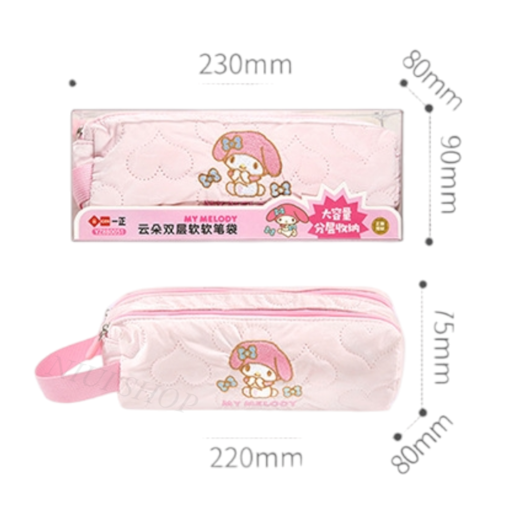 【NIUI SHOP】三麗鷗筆袋 大耳狗美樂蒂KIitty酷洛米雙層筆袋 收納袋鉛筆盒文具袋B1-細節圖4