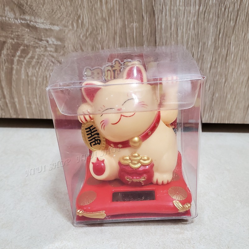 【NIUI SHOP】招財貓 公仔 擺件 太陽能 招手招財貓【正版授權】泰迪珍藏 招財達摩 A1-細節圖3