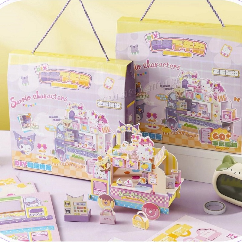 【NIUI SHOP】三麗鷗 紙模 公仔 DIY 微縮場景 伴家家酒【正版授權】送禮 生日禮物 手提禮盒 兒童節 A1-細節圖2