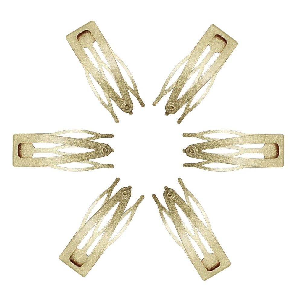 雙重卡扣式髮夾 - 6入 金色 瀏海夾 邊夾 毛夾 BB夾 BB髮夾 水滴夾 髮夾 髮飾 齒梳髮夾 髮梳夾 水滴髮夾-細節圖2