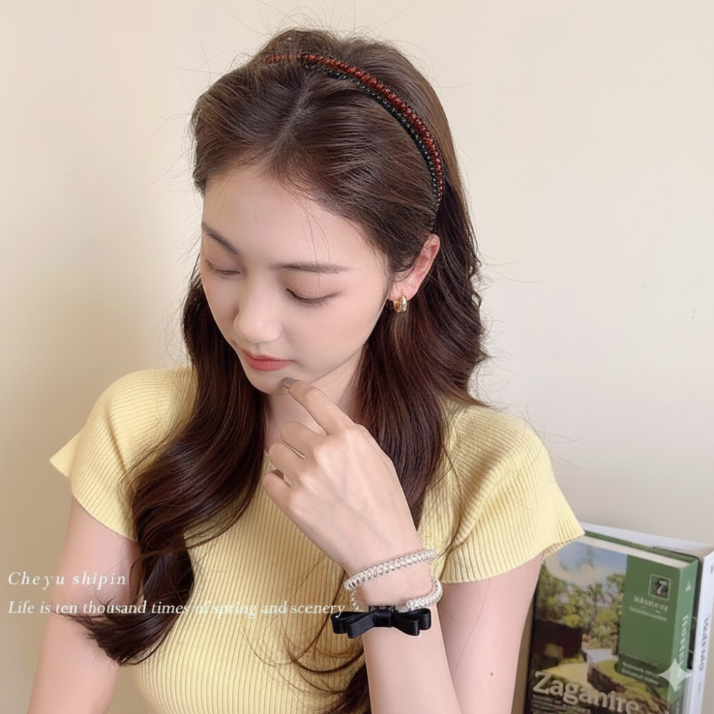 頭戴式電話線髮箍 - 2入 新型無痕髮箍 彈力髮帶 髮箍 洗臉髮箍 運動髮箍 髮圈 電話線髮圈 髮飾-細節圖3