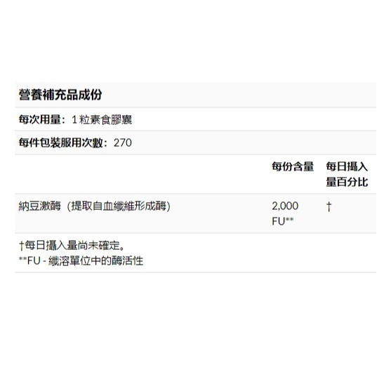 美國代購 Doctor＇s Best 納豆激酶 2000FU 2000 270顆 素食膠囊-細節圖3