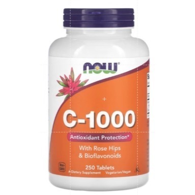 美國代購 NOW Foods, C-1000 維生素C1000mg 250顆*3瓶