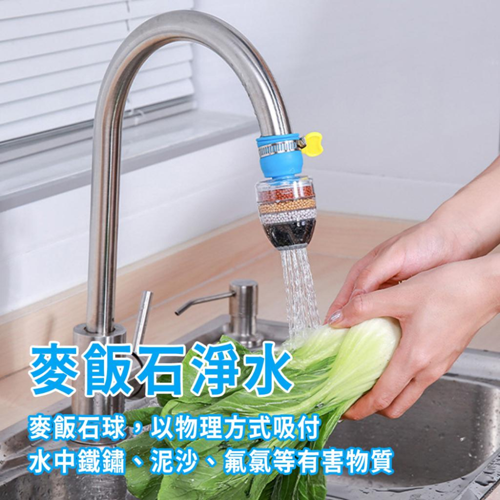 🔥台灣出貨🔥水龍頭過濾器省水器 麥飯石活性炭過濾 水龍頭濾水器 淨水器 六層過濾器 花灑防濺『小胖子購物』-細節圖7
